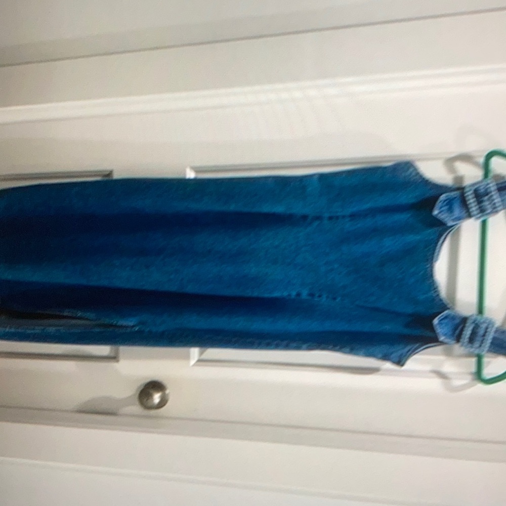 Vintage switch denim midi tank dress size 9 medium